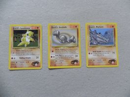 3 Brock`s Pokémon Sammelkarte Ausgabe 1999 -2000 HP